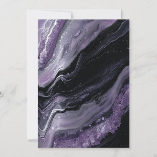 Paarse agaat moderne Baby doop doop doop Kaart (Achterkant)