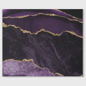 Paarse Agaat Nep Goud Glitters Cadeaupapier (Vlak)