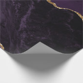 Paarse Agaat Nep Goud Glitters Cadeaupapier (Hoek)
