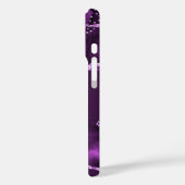 Paarse agaat roze marmeren monogram naam Case-Mate iPhone case (Achterkant / Links)