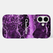 Paarse agaat roze marmeren naam Case-Mate iPhone case (Achterkant (horizontaal))