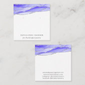 Paarse Agaat Waterverf Sieraden Display Vierkante Visitekaartje (Voorkant / Achterkant)