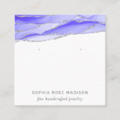 Paarse Agaat Waterverf Sieraden Display Vierkante Visitekaartje (Voorkant)