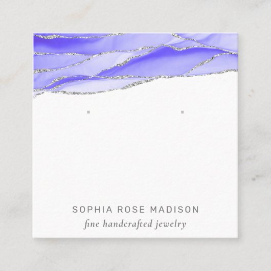 Paarse Agaat Waterverf Sieraden Display Vierkante Visitekaartje (Voorkant)