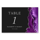 Paarse Agaat Zilver Donker Bruiloft Kaart (Voorkant)
