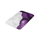 Paarse Agaat Zilver Glitter Witte Marmer Badmat (Gekanteld)