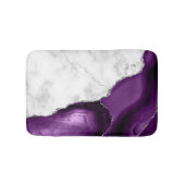 Paarse Agaat Zilver Glitter Witte Marmer Badmat (Voorkant)