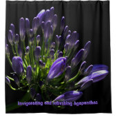 Paarse Agapanthus, Afrikaanse Lily Luxury Douchegordijn (Voorkant)