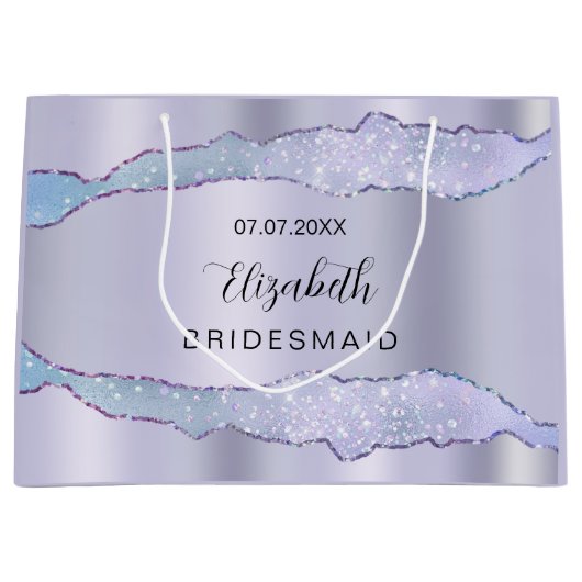 Paarse agat bruidsmeisje groot cadeauzakje (Voorkant)