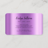 Paarse Agate Faux Pearlescent Folie Loyalty Visitekaartje (Achterkant)