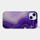Paarse Agate Geode op Maat iPhone 15 Case (Achterkant horizontaal)