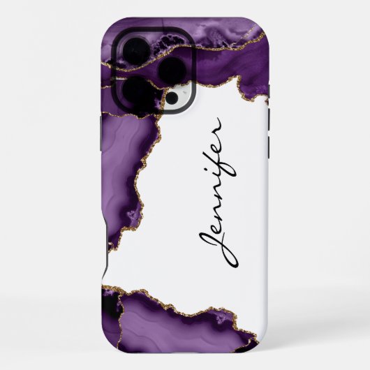 Paarse Agate Geode Steen iPhone Hoesje (Achterkant)