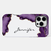 Paarse Agate Geode Steen iPhone Hoesje (Achterkant horizontaal)