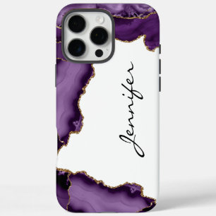 Paarse Agate Geode Stone iPhone 16 Pro Max Hoesje