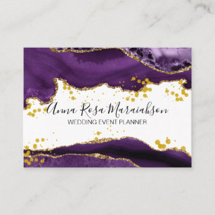 *~* Paarse Agate Gold Glitter Modern Elegant Visitekaartje