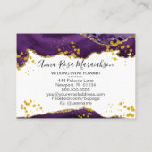 *~* Paarse Agate Gold Glitter Modern Elegant Visitekaartje (Achterkant)