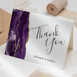 Paarse Agate Gouden Trouw Dank Je Kaart
