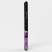 Paarse Agate Monogram Gouden Glitters Case-Mate iPhone Case (Achterkant/rechts)