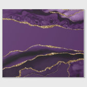 Paarse Agate Nep Goud Glitters Cadeaupapier (Vlak)