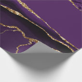 Paarse Agate Nep Goud Glitters Cadeaupapier (Hoek)