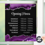 Paarse Agate Openingstijden Venster Cling Raamsticker (Huis)
