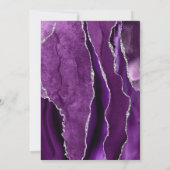 Paarse Agate Silver Glitter Eerste Heilige Communi Kaart (Achterkant)