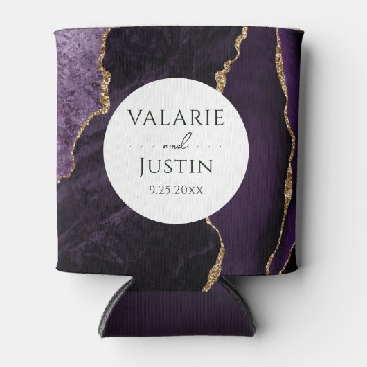 Paarse Agate Stone Wedding Koelbox Blikjeskoeler (Voorkant)