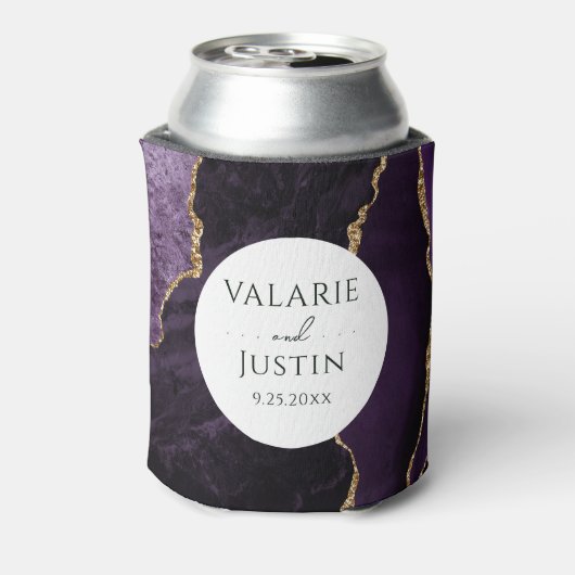Paarse Agate Stone Wedding Koelbox Blikjeskoeler (Blikje Achterkant)