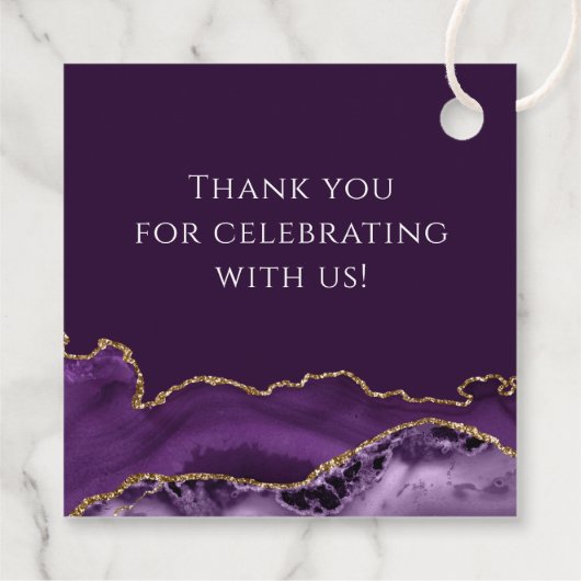 Paarse Agate Weddenschappen Bedankjes Labels (Achterkant)
