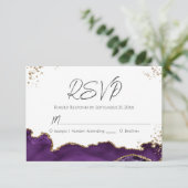 Paarse Agate Wedding RSVP (Staand voorkant)
