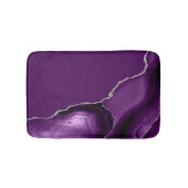 Paarse Agate Zilveren Glitter Badmat (Voorkant)
