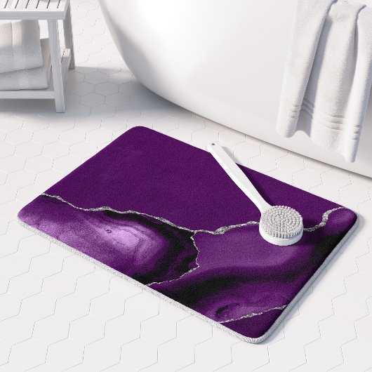 Paarse Agate Zilveren Glitter Badmat