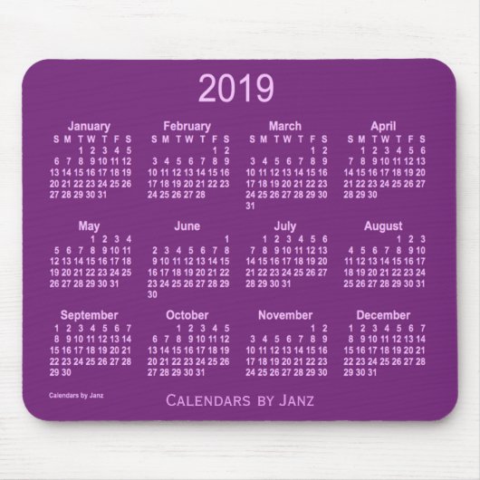 paarse agenda 2019 van de Janz-Muismat Muismat (Voorkant)