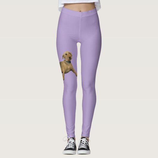 Paarse Airedale Leggings (Voorkant)