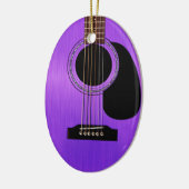 Paarse akoestische gitaar keramisch ornament (Links)
