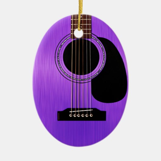 Paarse akoestische gitaar keramisch ornament (Voorkant)