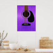 Paarse akoestische gitaar poster (Keuken)