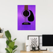 Paarse akoestische gitaar poster (Thuiskantoor)