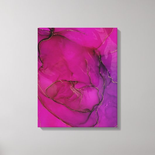 Paarse alcoholinkt canvas afdruk (Voorkant)