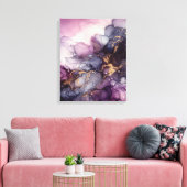 Paarse alcoholinkt canvas afdruk (Insitu (Woonkamer))