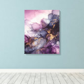 Paarse alcoholinkt canvas afdruk (Insitu (Houten vloer))