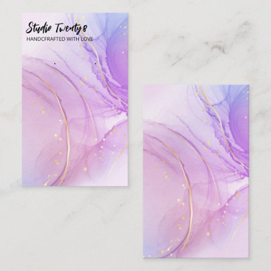 Paarse alcoholinkt die Kaarten afgeeft Visitekaartje (Voorkant / Achterkant)