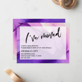 Paarse alcoholinkt heb ik de Kaart van de Aankondi Notitiekaartje (Voorkant / Achterkant in situ)