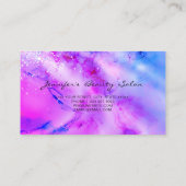 Paarse alcoholinkt Holografisch Glitter Elegant Visitekaartje (Achterkant)