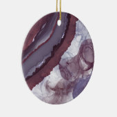 Paarse alcoholinkt lint keramisch ornament (Rechts)