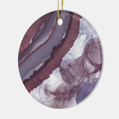 Paarse alcoholinkt lint keramisch ornament (Links)