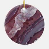 Paarse alcoholinkt lint keramisch ornament (Achterkant)