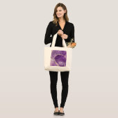 Paarse alcoholinkt met gouden Canvas tas (Voorkant (model))