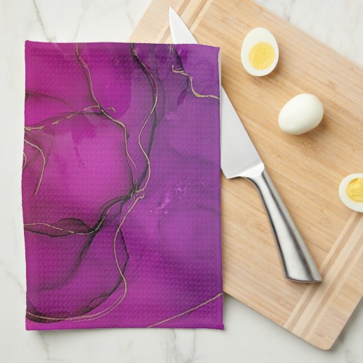 Paarse alcoholinkt theedoek (Quarter Fold)