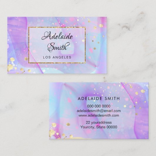 paarse alcoholinkt visitekaartje (Voorkant / Achterkant)